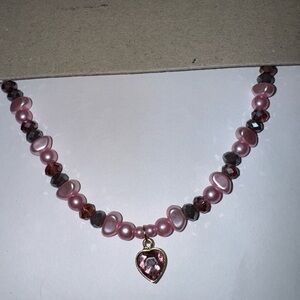 Urban Outfitters Cher Pink/Purple Irregular Beaded NecklaceTranslucent Shimmer